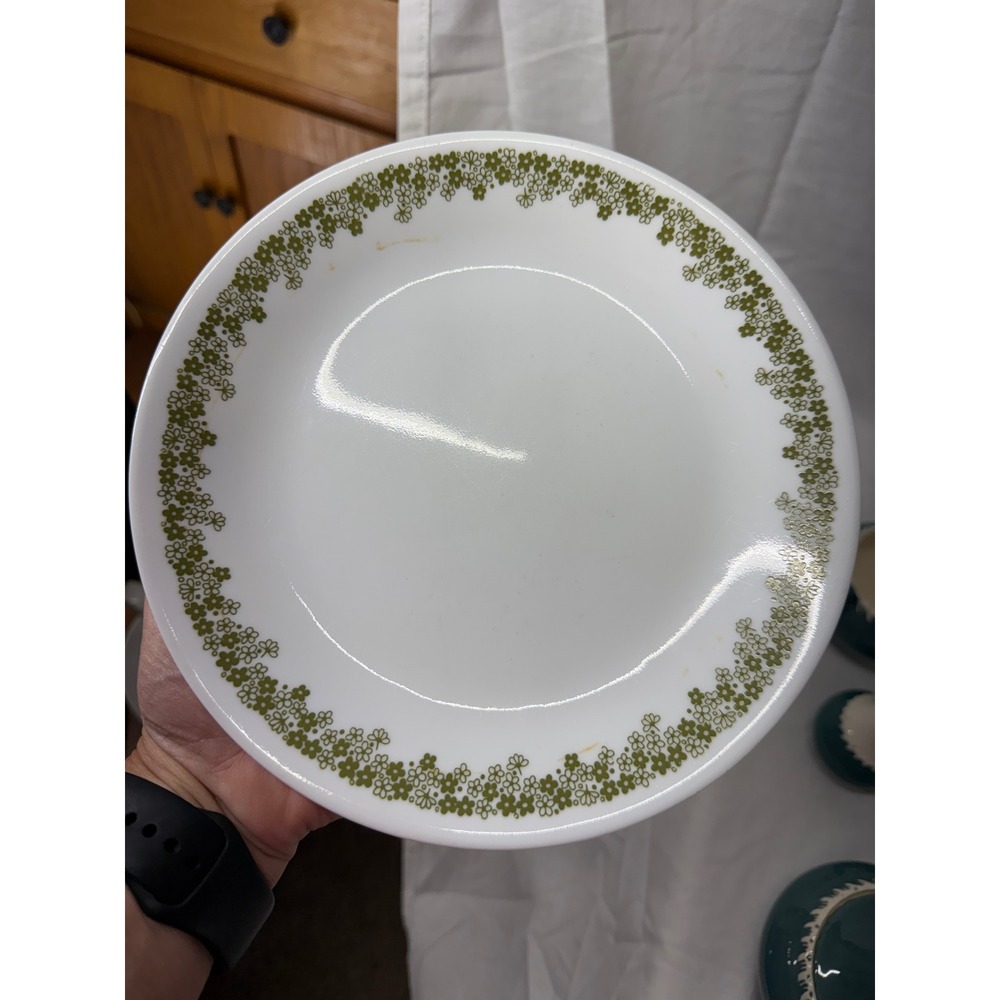 Corelle Crazy Daisy Spring Blossom Green Bread Butter Plate 6.75 Vintage